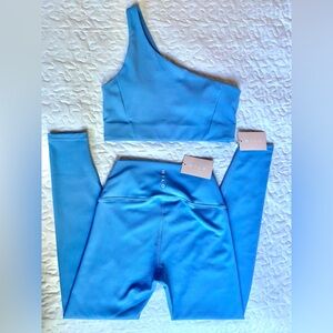NWT Wilo The Label/Anthropologie blue legging/bra set